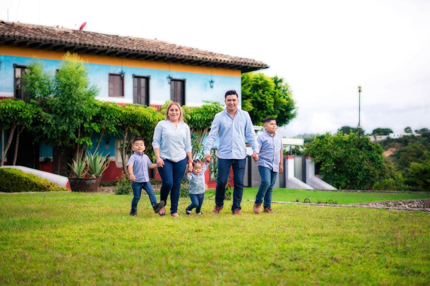 Latino family together